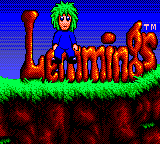 Lemmings title screen for Sega Game Gear